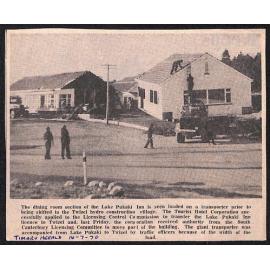 Lake Pukaki Inn transported to Twizel hydro construction village