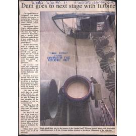 Dam goes to next stage with turbine