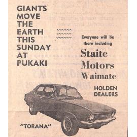 Staite Motors Waimate - advertisement