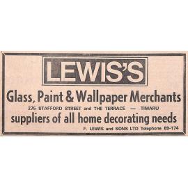 F Lewis and Sons Ltd advertisement