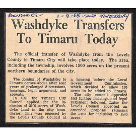 Washdyke Transfers To Timaru Today