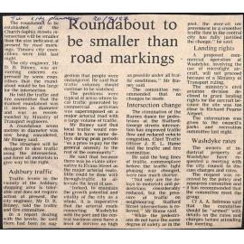 Roundabout to be smaller than road markings
