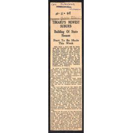 Timaru's Newest Suburb, Building Of State Houses, Start To Be Made This Week