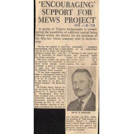 Encouraging Support For Mews Project