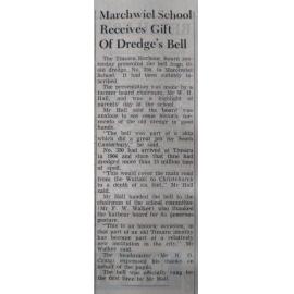 Marchwiel School Receives Gift Of Dredge's Bell