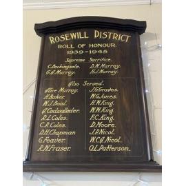 Rosewill Hall Roll of Honour WWII