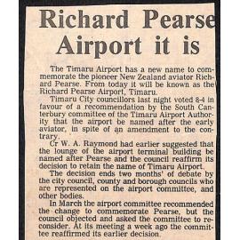 Richard Pearse Airport it is