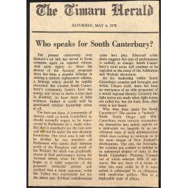 Editorial: Who speaks for South Canterbury?
