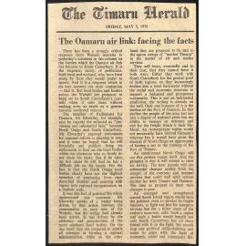 Editorial: The Oamaru air link- facing the facts