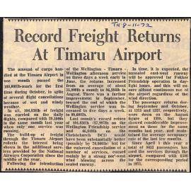 Record Freight Returns At Timaru Airport