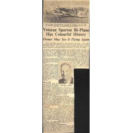 Veteran Spartan Bi-Plane Has Colourful History, Owner May See It Flying Again