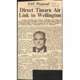 NAC Proposal: Direct Timaru Air Link to Wellington