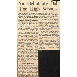 No Debutante Ball For High Schools