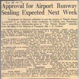 Approval for Airport Runway Sealing Expected Next Week