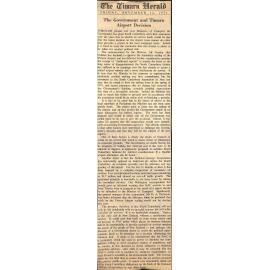 Editorial: The Government and Timaru Airport Decision