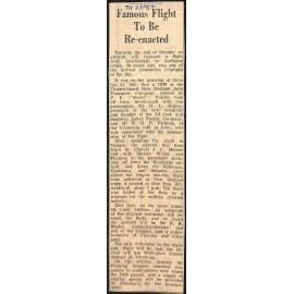 Famous Flight To Be Re-enacted