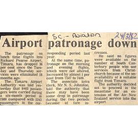 Airport patronage down