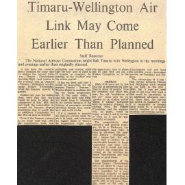 Timaru-Wellington Air Link May Come Earlier Than Planned
