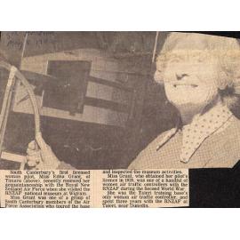 South Canterbury's first licensed woman pilot, Miss Edna Grant