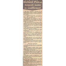 Richard Pearse Airport name is reaffirmed