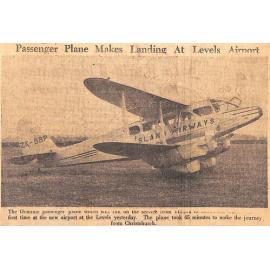 Passenger Plane Makes Landing At Levels Airport