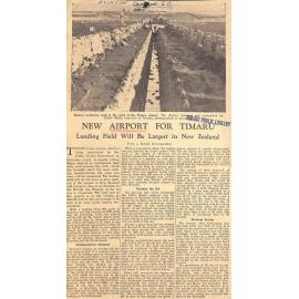 New Airport For Timaru: Landing Field Will Be Largest in New Zealand