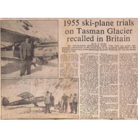 1955 ski-plane trails on Tasman Glacier recalled in Britain