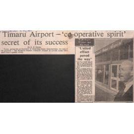 Timaru Airport - 'co-operative spirit' secret of it's success / United effort paved the way