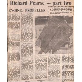 Richard Pearse - part two: Engine, Propeller