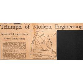 Triumph of Modern Engineering: Work at Saltwater Creek, Airport Taking Shape