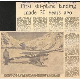 First ski-plane landing made 20 years ago