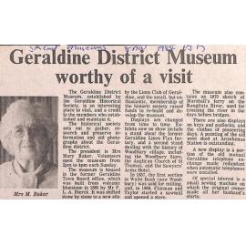 Geraldine District Museum worthy of a visit
