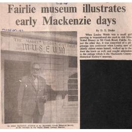 Fairlie museum illustrates early Mackenzie days