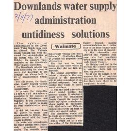 Downlands water supply administration untidiness solutions