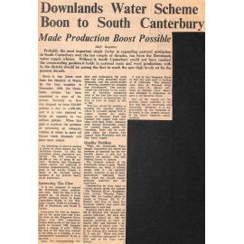 Downlands Water Scheme Boon to South Canterbury