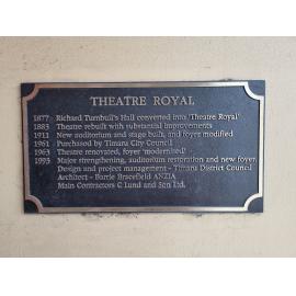 Theatre Royal timeline plaque