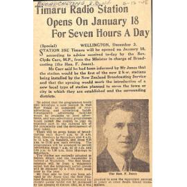 Timaru Radio Station Opens On January 18 For Seven Hours A Day