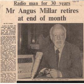 Radio man for 30 years: Mr Angus Millar retires at end of month