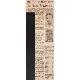 Mr AF McLay wins Waimate mayoralty