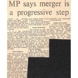 MP says merger is a progressive step
