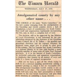 Editorial: Amalgamated county by any other name…