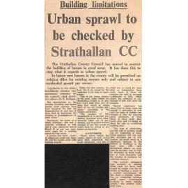 Building limitations: Urban sprawl to be checked by Strathallan CC