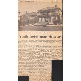 Youth hostel opens Saturday
