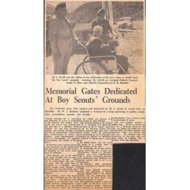 Memorial Gates Dedicated At Boy Scouts' Grounds