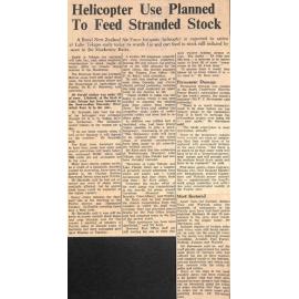 Helicopter Use Planned To Feed Stranded Stock
