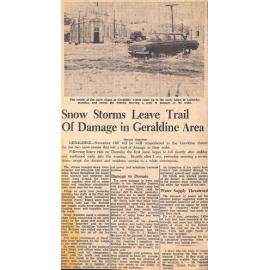 Snow Storms Leave Trail Of Damage in Geraldine Area