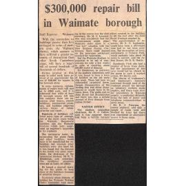 $300,000 repair bill in Waimate Borough