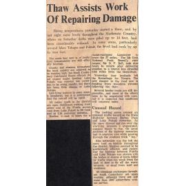 Thaw Assists Work Of Repairing Damage