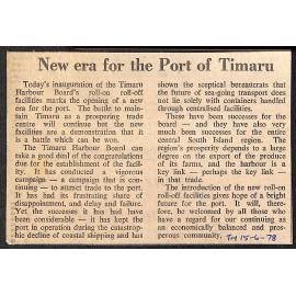 Editorial: New era for the port of Timaru