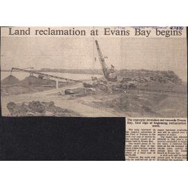 Land reclamation at Evans Bay begins